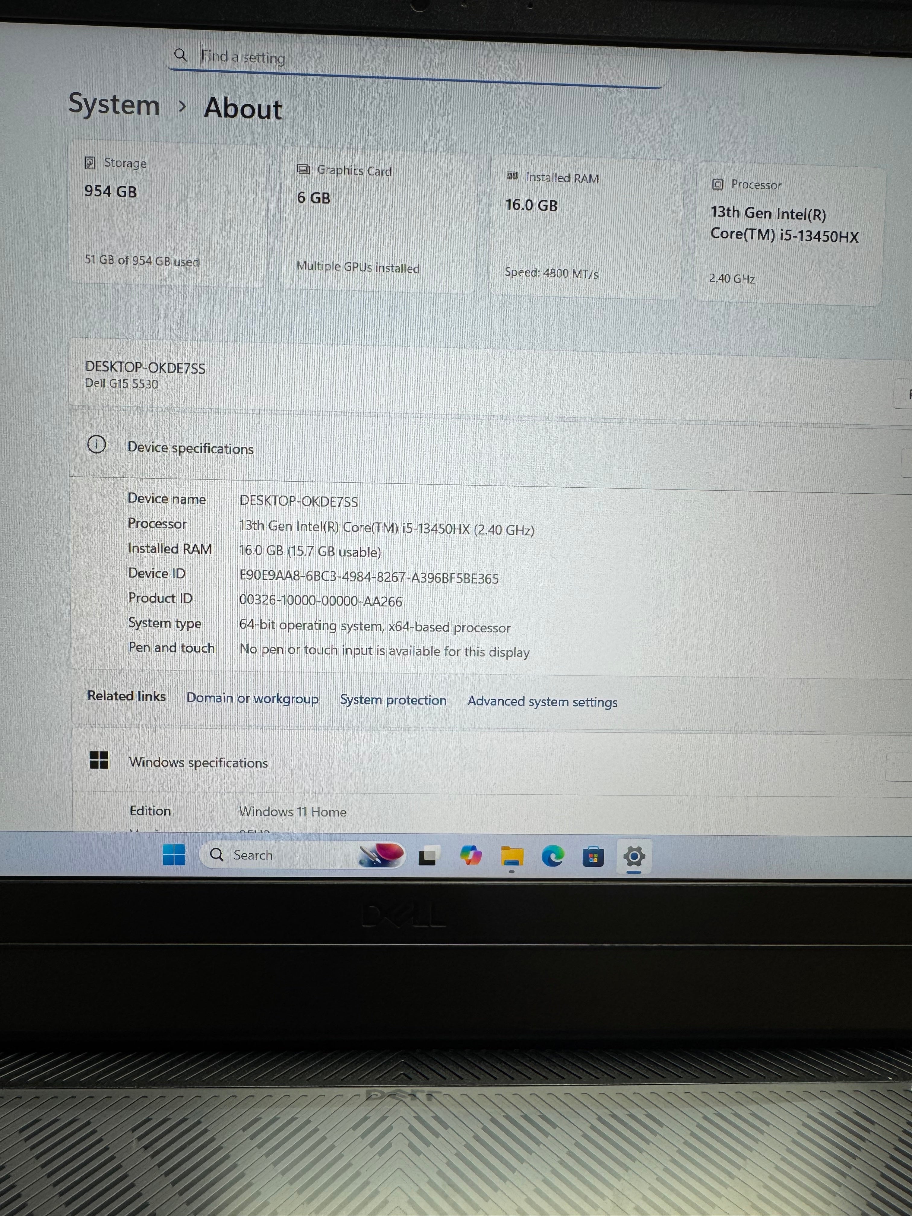 Dell G15 5530 (15.6” | Core i5 13th Gen | RTX 4050 | 16GB RAM | 1TB SSD)