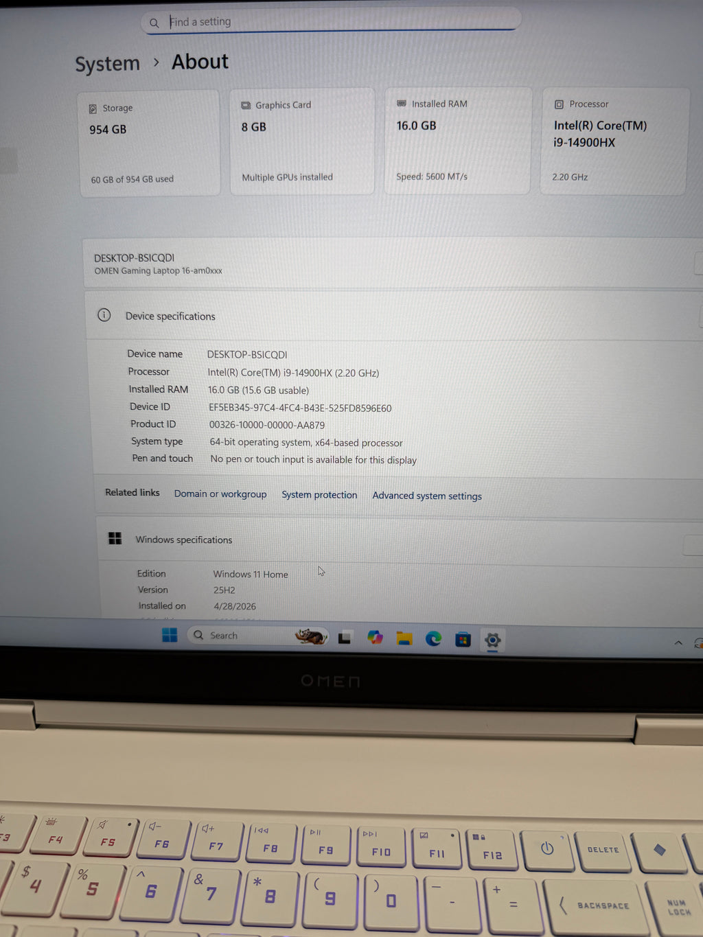 HP Omen 11 (16” | Core i9 14th Gen | RTX 5060 8GB | 16GB RAM | 1TB SSD)