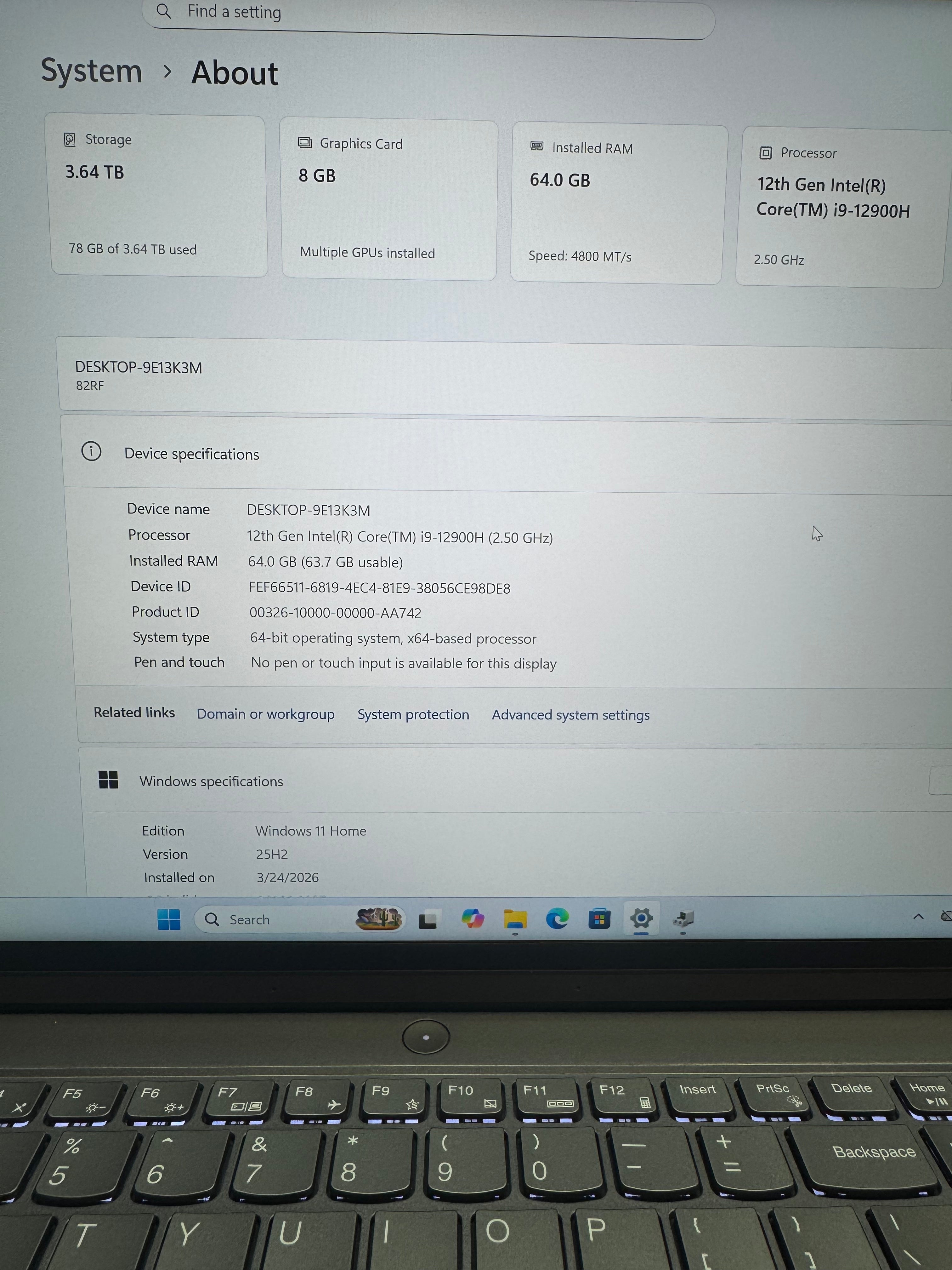 Lenovo Y9000P Gaming Laptop (i9 12th Gen | 64GB RAM | 4TB SSD | RTX 3070)