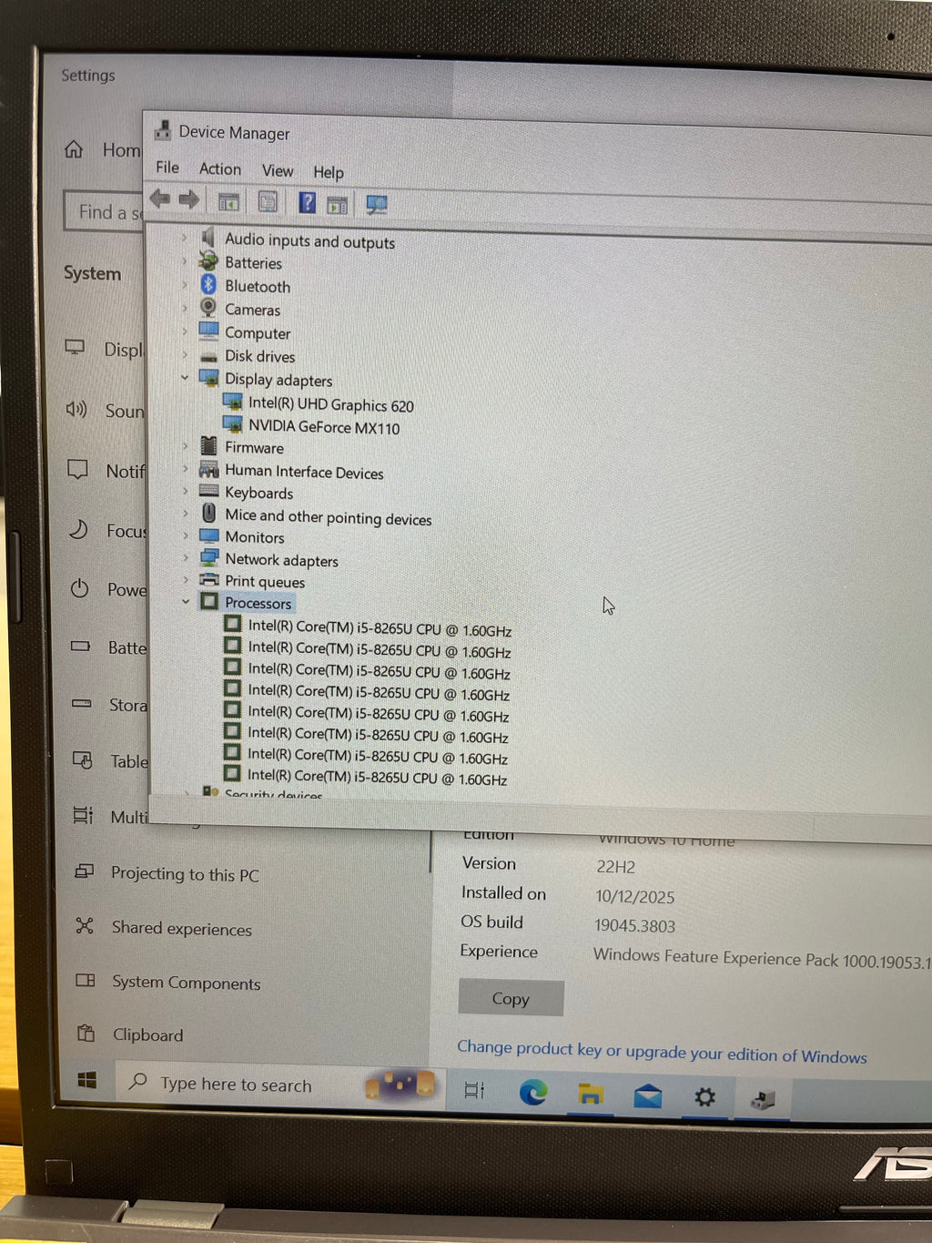 ASUS FL8700 15.6” (8th Gen i5 | 8GB RAM | 256GB SSD | MX110 Graphics)