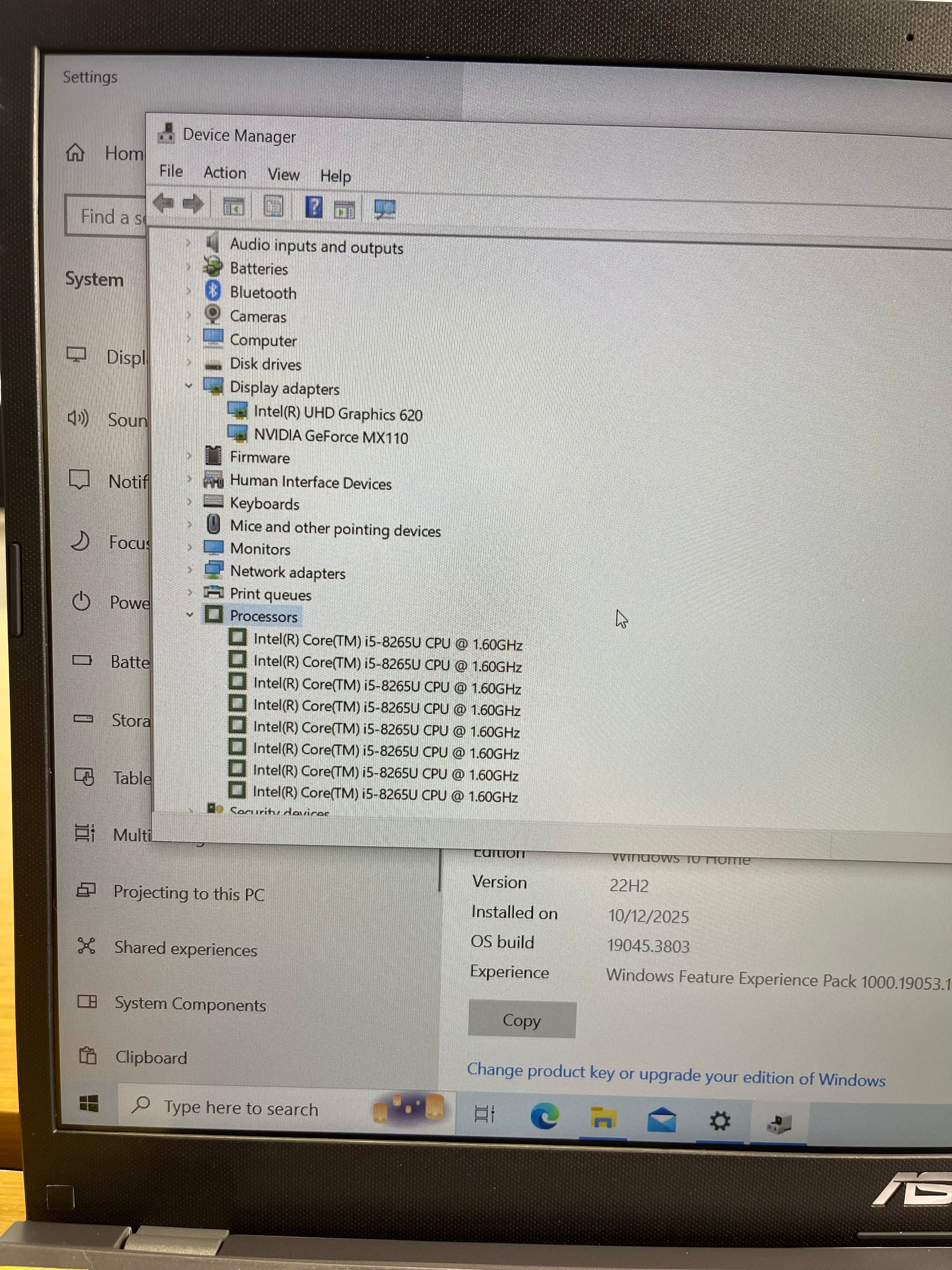ASUS FL8700 15.6” (8th Gen i5 | 8GB RAM | 256GB SSD | MX110 Graphics)
