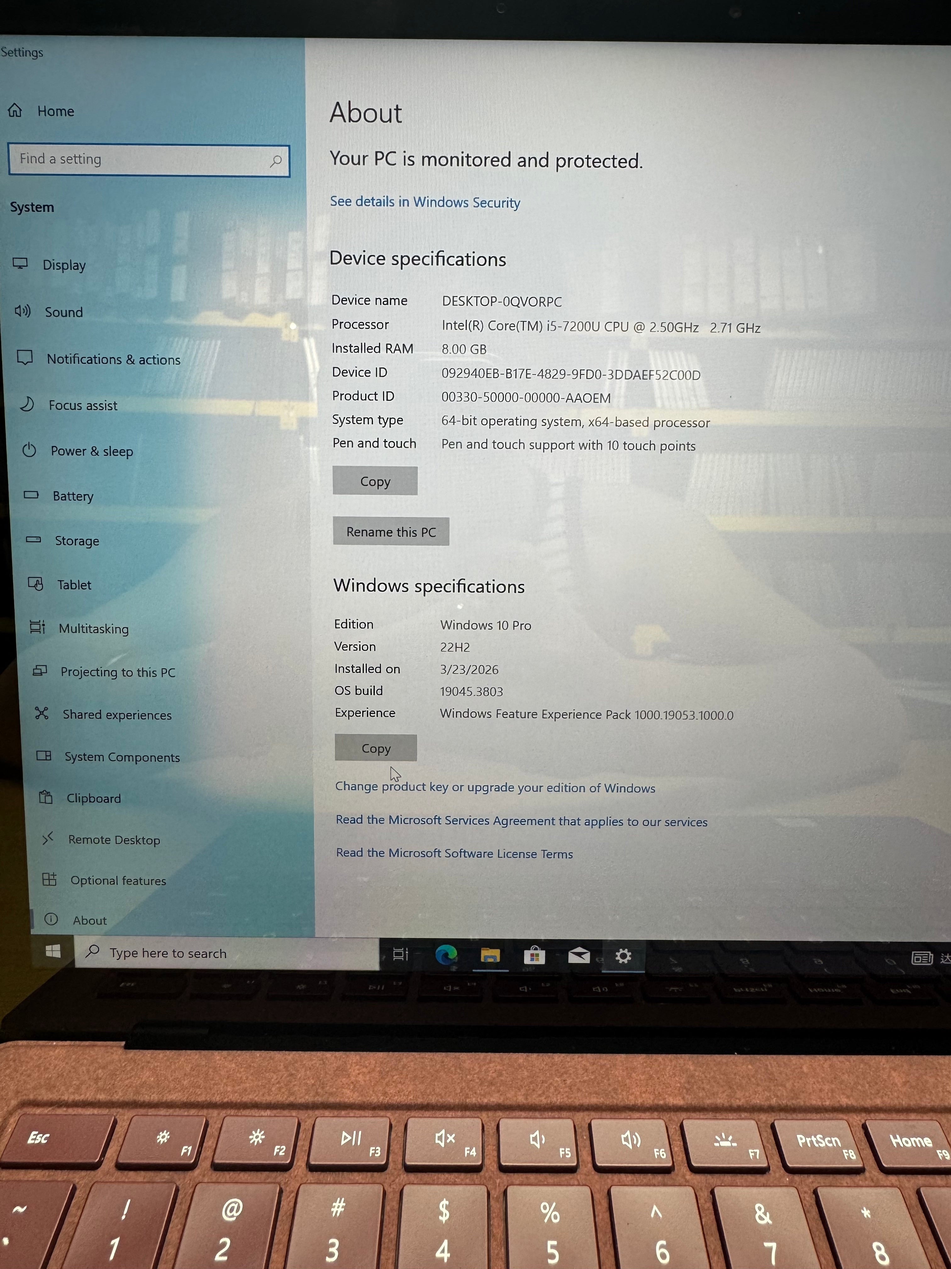632307 Microsoft Surface Laptop 1 13” (7th Gen i5 | 8GB RAM | 256GB SSD | Touchscreen)