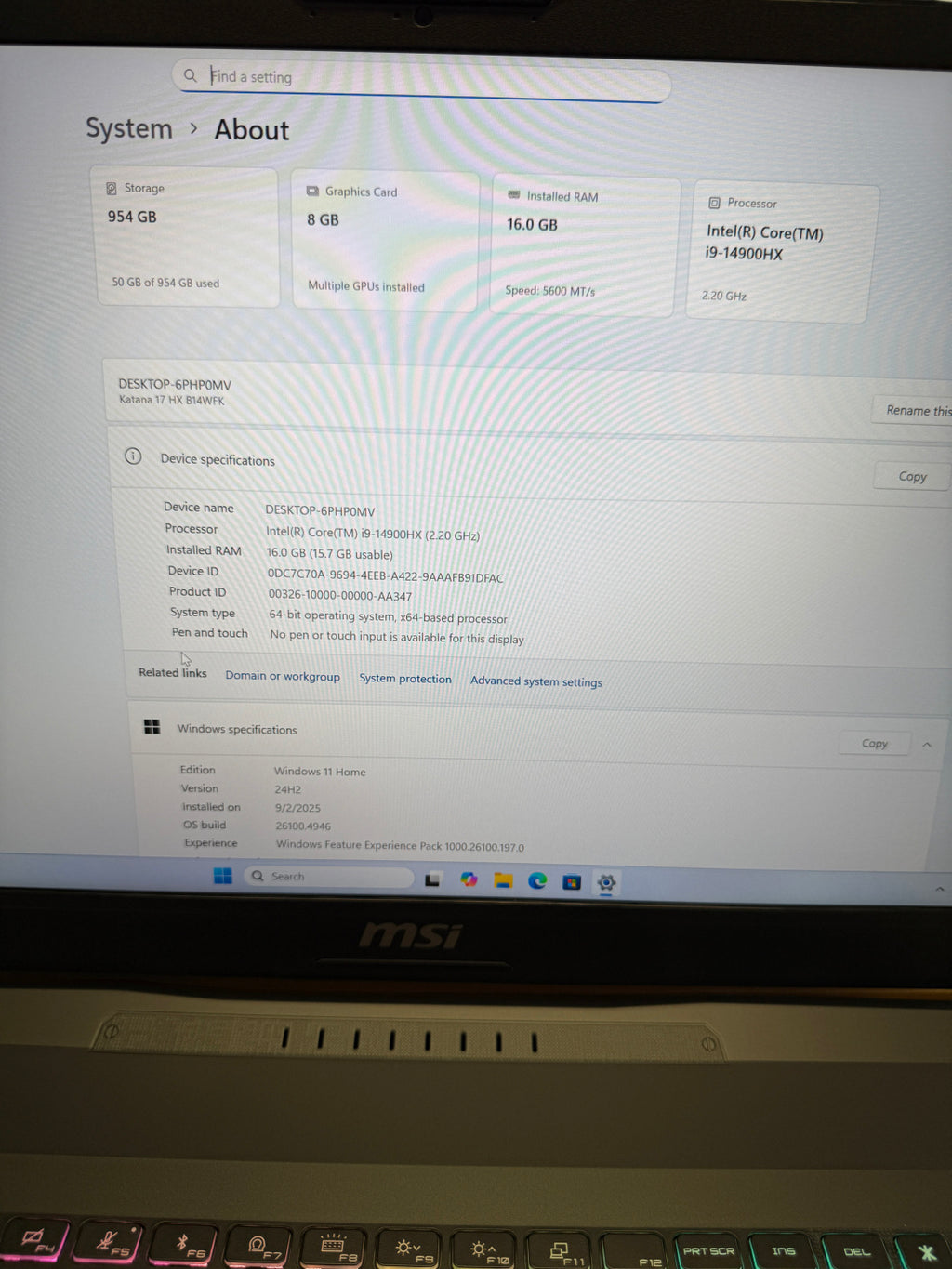MSI 17” Gaming Laptop (Core i9 14th Gen | 16GB RAM | 1TB SSD | RTX 5060 8GB)