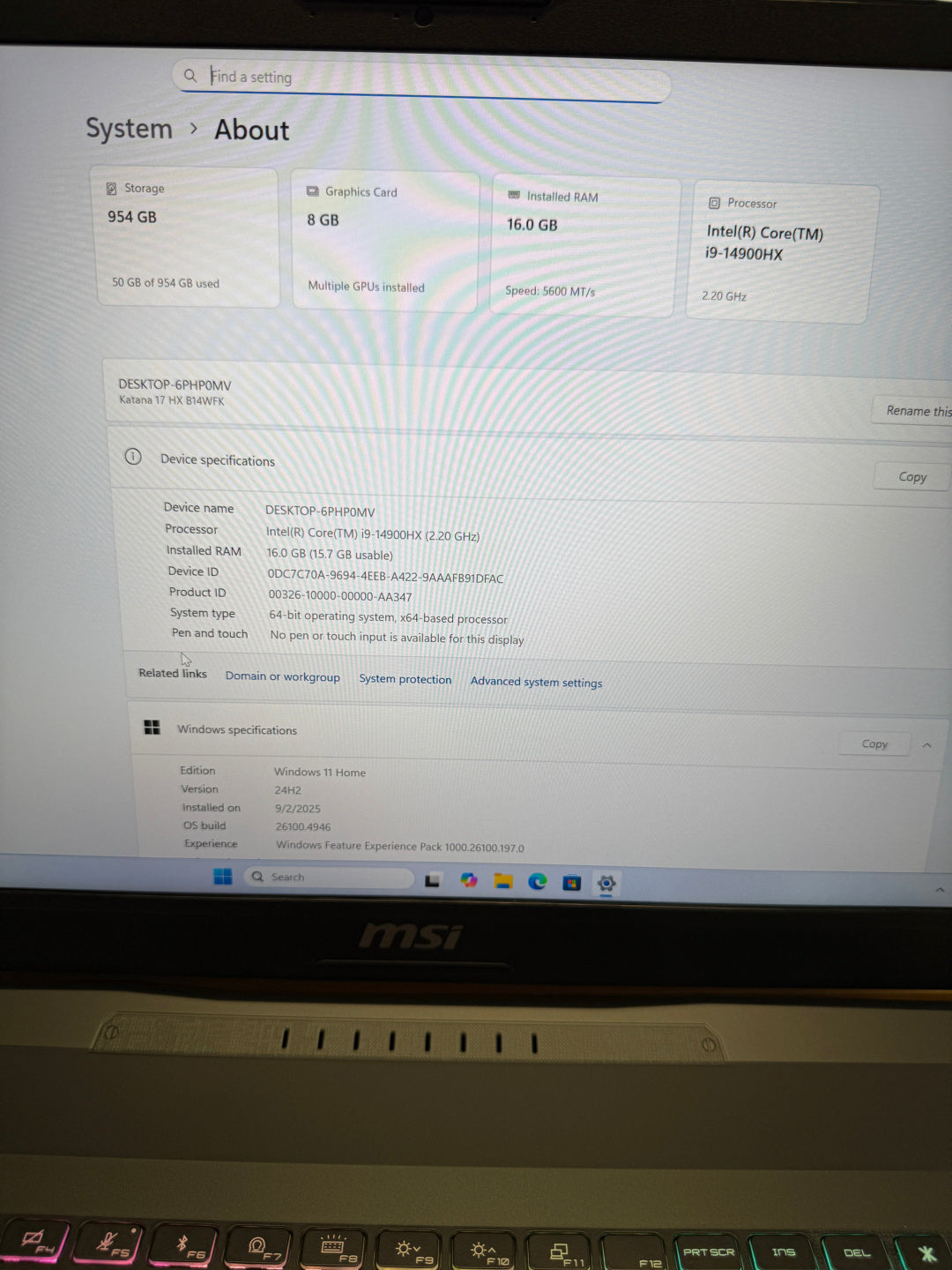 MSI 17” Gaming Laptop (Core i9 14th Gen | 16GB RAM | 1TB SSD | RTX 5060 8GB)