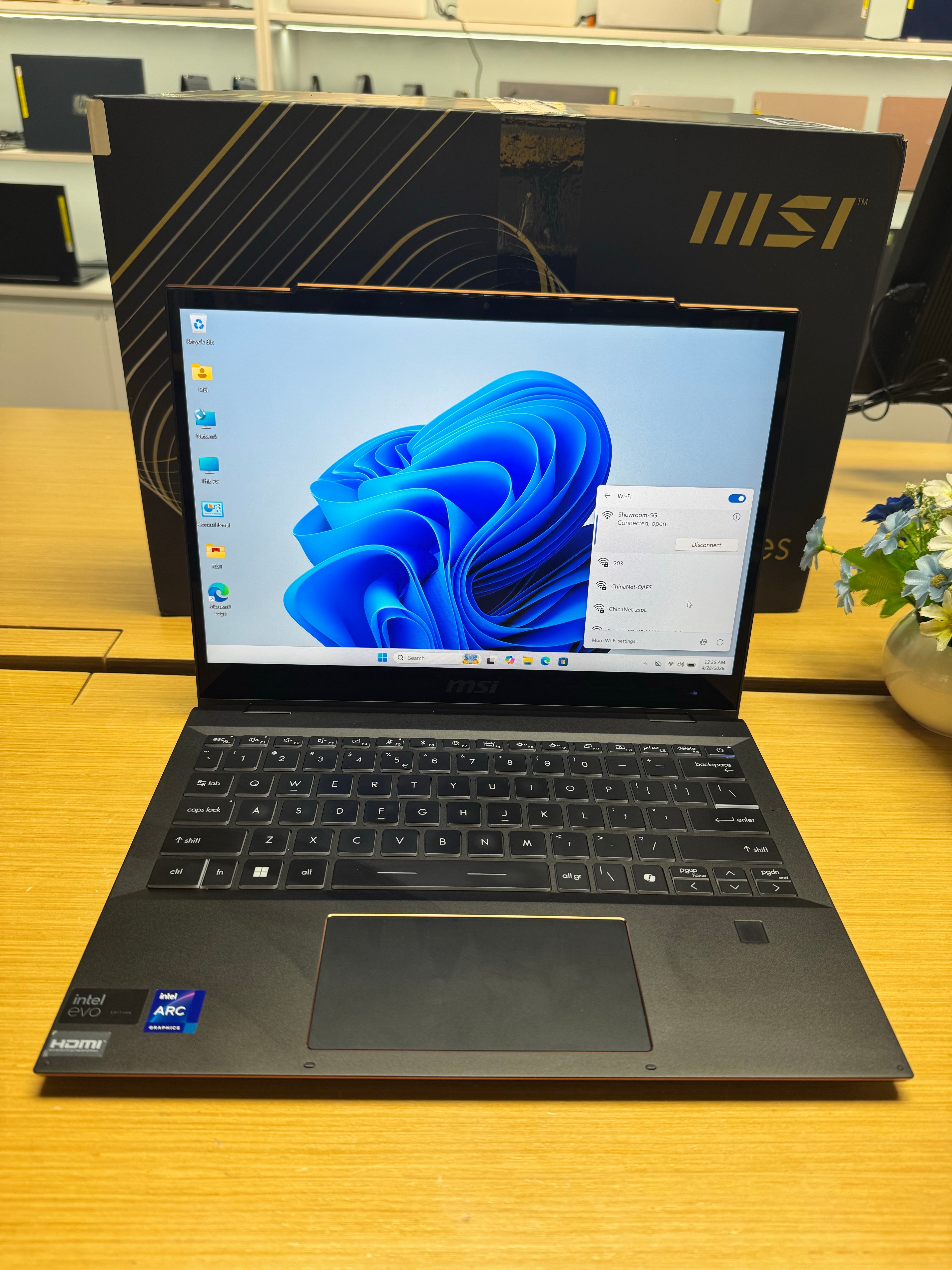 642705 MSI E13 AI X360 13” Touch Laptop (Intel Ultra 7 | 32GB RAM | 1TB SSD | Intel Arc Graphics)