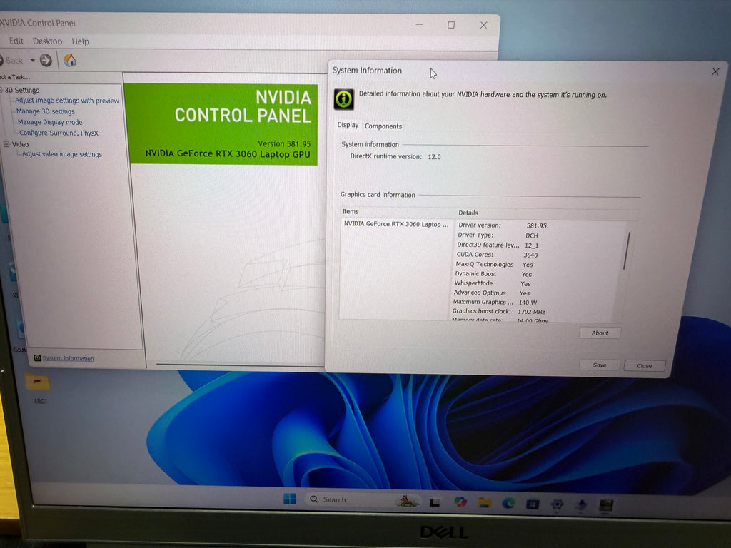 65115 Dell G15 5520 15.6” Gaming Laptop (12th Gen i9 | 32GB RAM | 1TB SSD | RTX 3060 6GB)