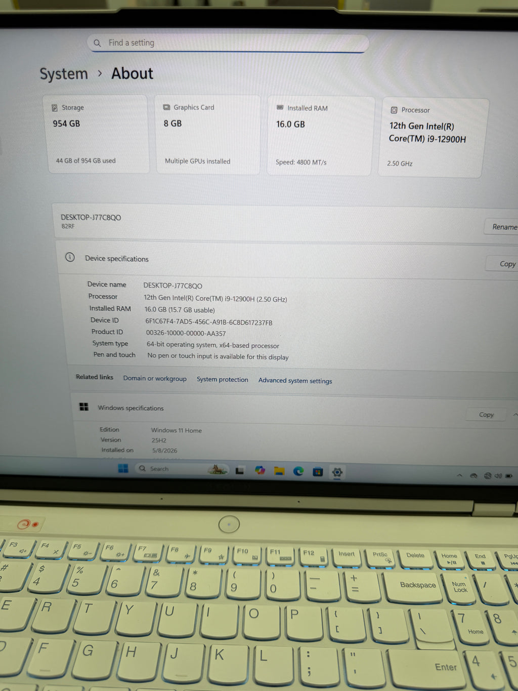 Lenovo Legion Y9000 15.6” Gaming Laptop (12th Gen i9 | 16GB RAM | 1TB SSD | RTX 3070 Ti 8GB)