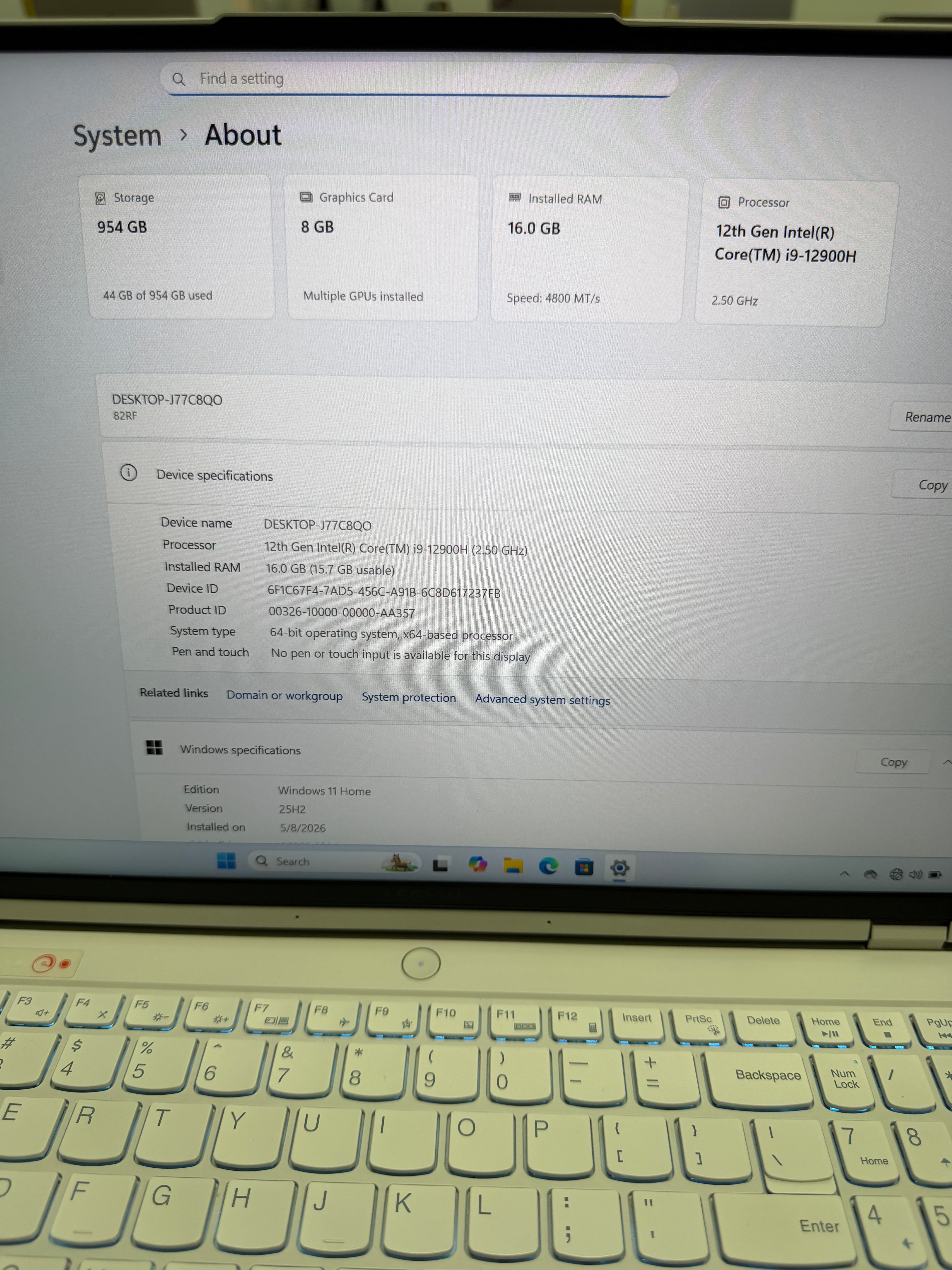 Lenovo Legion Y9000 15.6” Gaming Laptop (12th Gen i9 | 16GB RAM | 1TB SSD | RTX 3070 Ti 8GB)