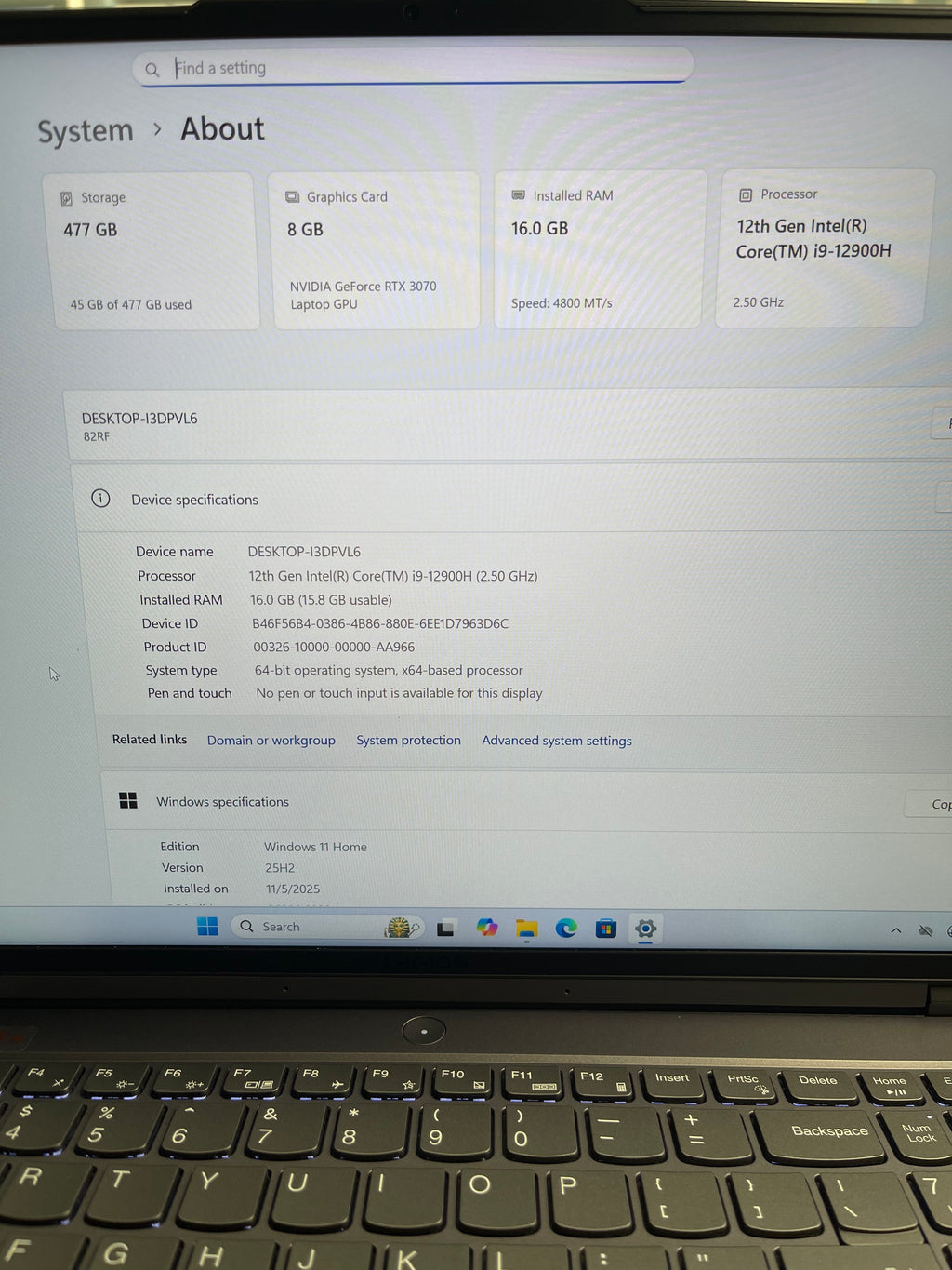 Lenovo Y9000P 15.6” Gaming Laptop (12th Gen i9 | 16GB RAM | 512GB SSD | RTX 3070 8GB)