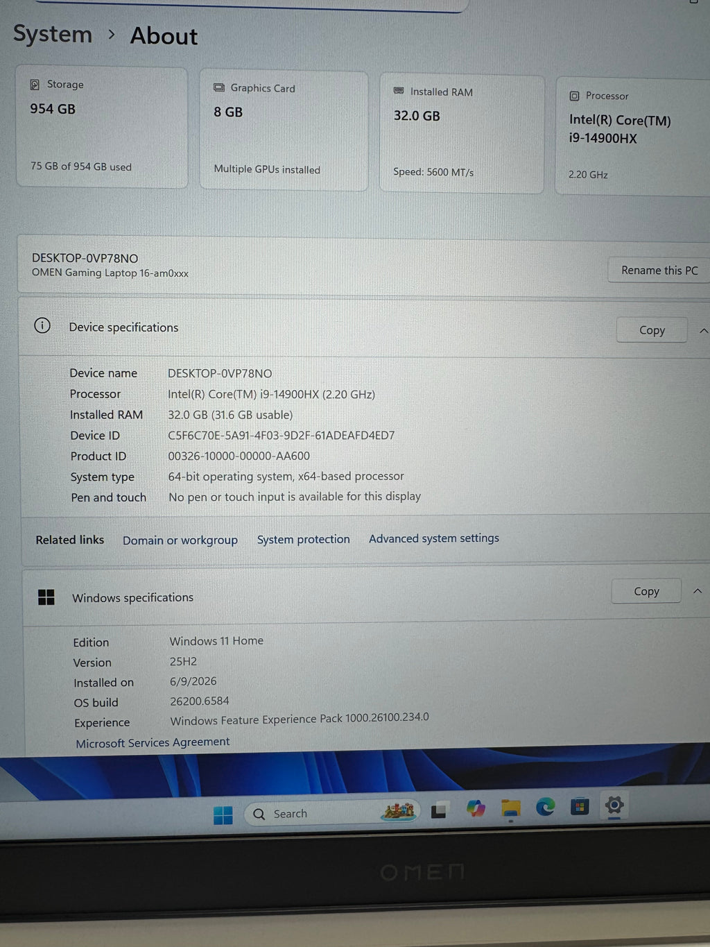 HP OMEN 16 Gaming Laptop (14th Gen Core i9 | 32GB RAM | 1TB SSD | RTX 5060 8GB)