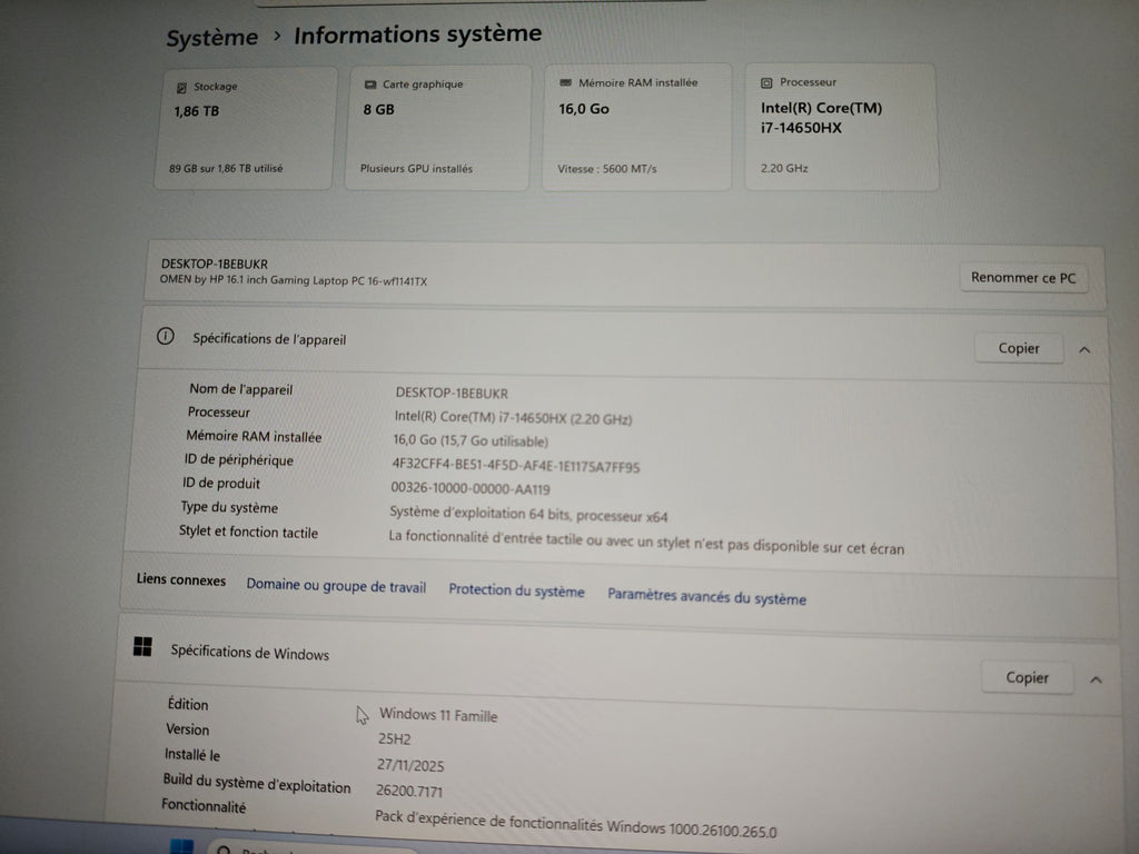 HP OMEN Gaming Laptop (14th Gen i7 | 16GB RAM | 2TB SSD | RTX 4070)