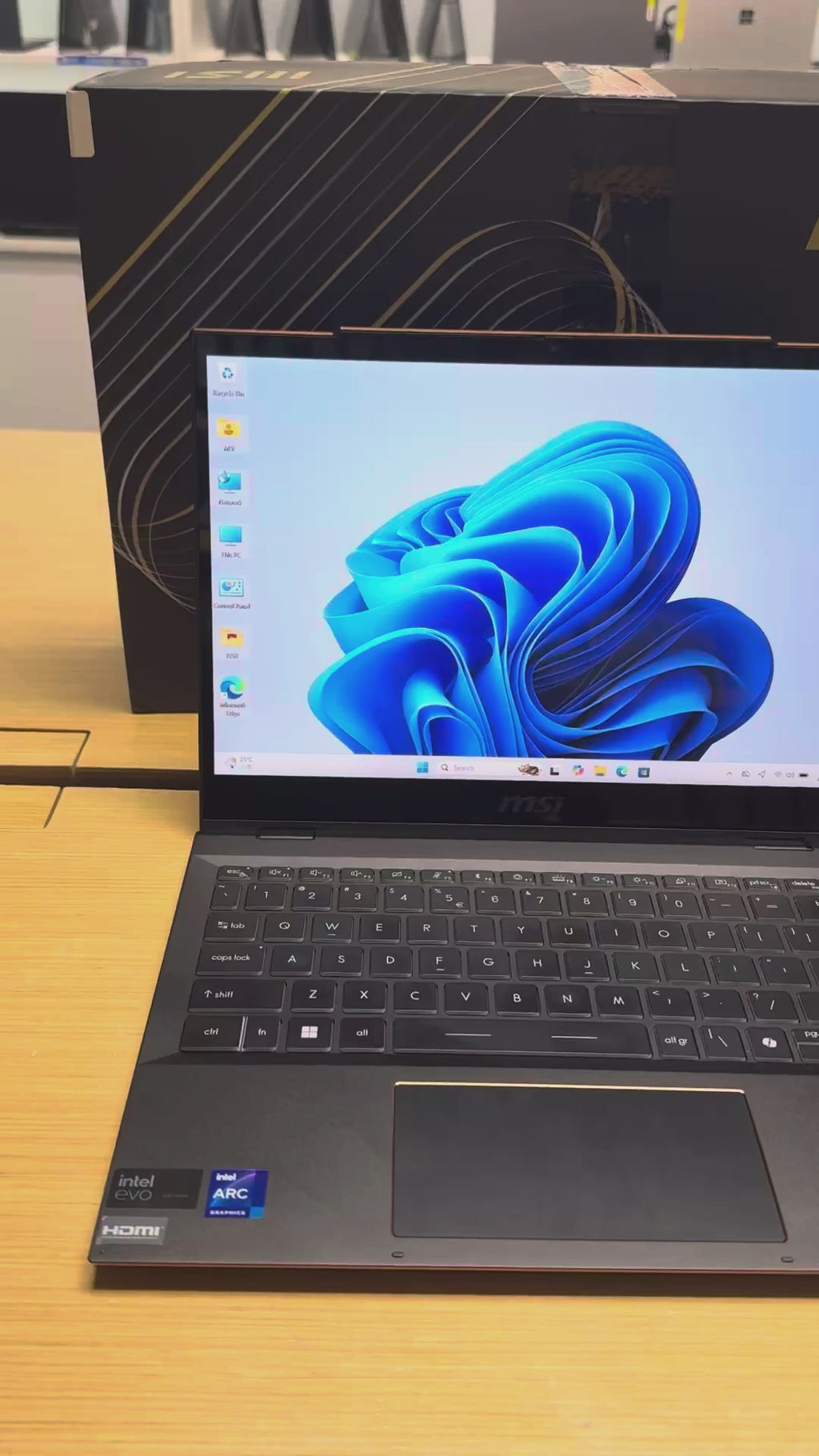 642705 MSI E13 AI X360 13” Touch Laptop (Intel Ultra 7 | 32GB RAM | 1TB SSD | Intel Arc Graphics)