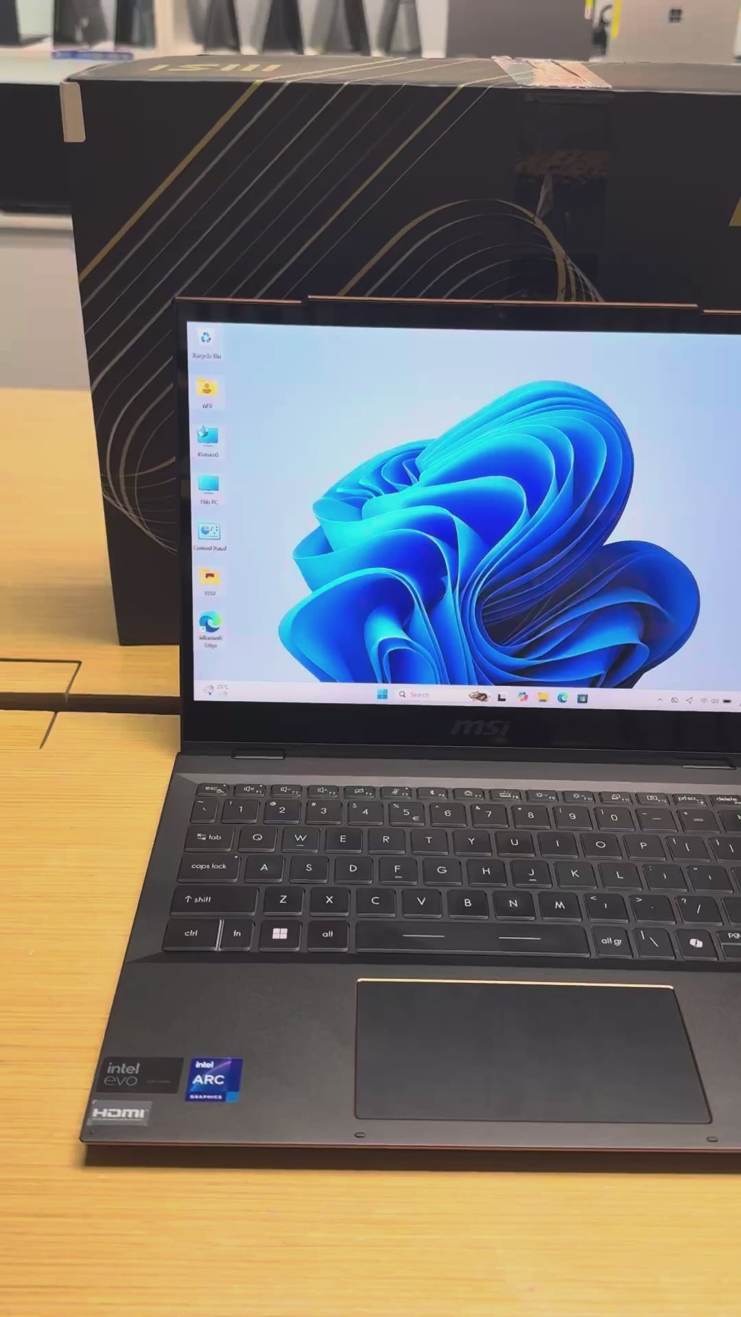 642705 MSI E13 AI X360 13” Touch Laptop (Intel Ultra 7 | 32GB RAM | 1TB SSD | Intel Arc Graphics)